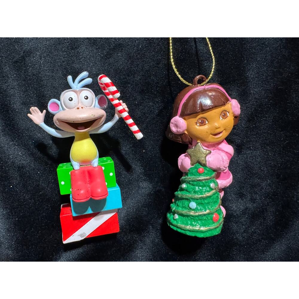 Dora the Explorer + Boots Lot of 2 Ornaments